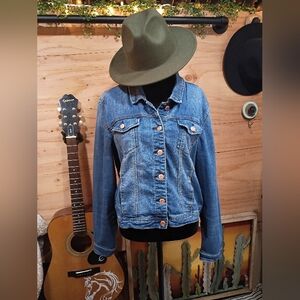 ❤️‍🔥Kensie Jeans Stretch Denim Jean Jacket - Classic Medium Wash - Size XL❤️‍🔥